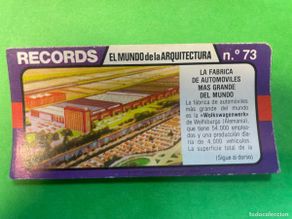 Colecionismo Cromos antigos: Cromo BIMBO. Records. El mundo de la arquitectura. Nº73. Fábrica automóviles más grande mundo. tdkc1